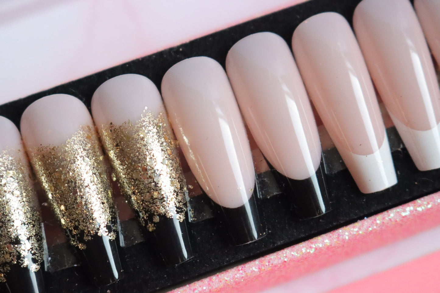 Press on Nails Golden Glitter - Annie Deluxe - Press on Nails